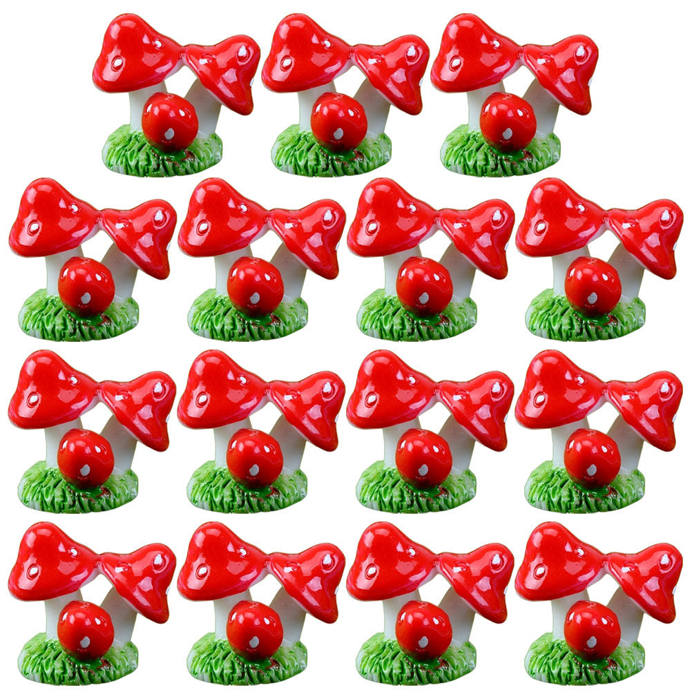 Bonsai Garden Desk - 20Pcs Miniature Mushroom Decor Resin Cute