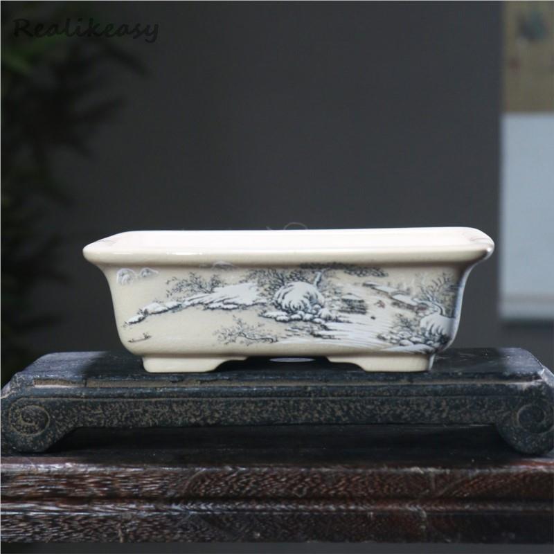 Mini Bonsai Zen Garden - 6Size Purple Sand Flower Pot Ceramic