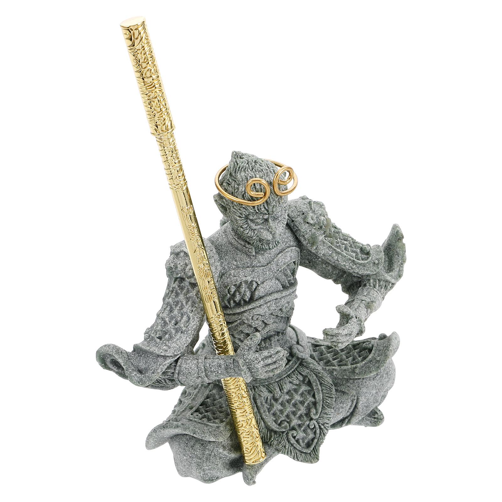 Bonsai Garden Desk - Statue Handcrafted Sandstone Wukong Tabletop Ornament