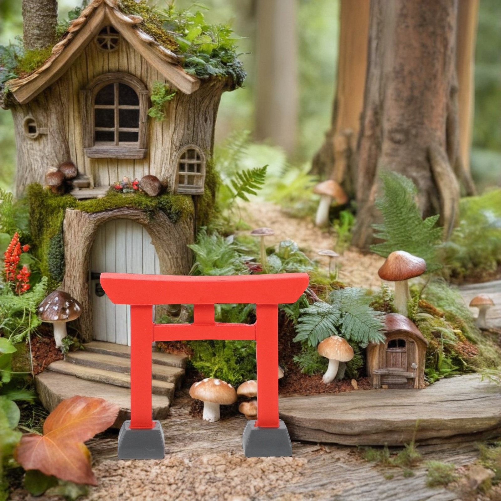 Bonsai Garden Desk - 2Pcs Intricately Crafted Mini Torii Gate