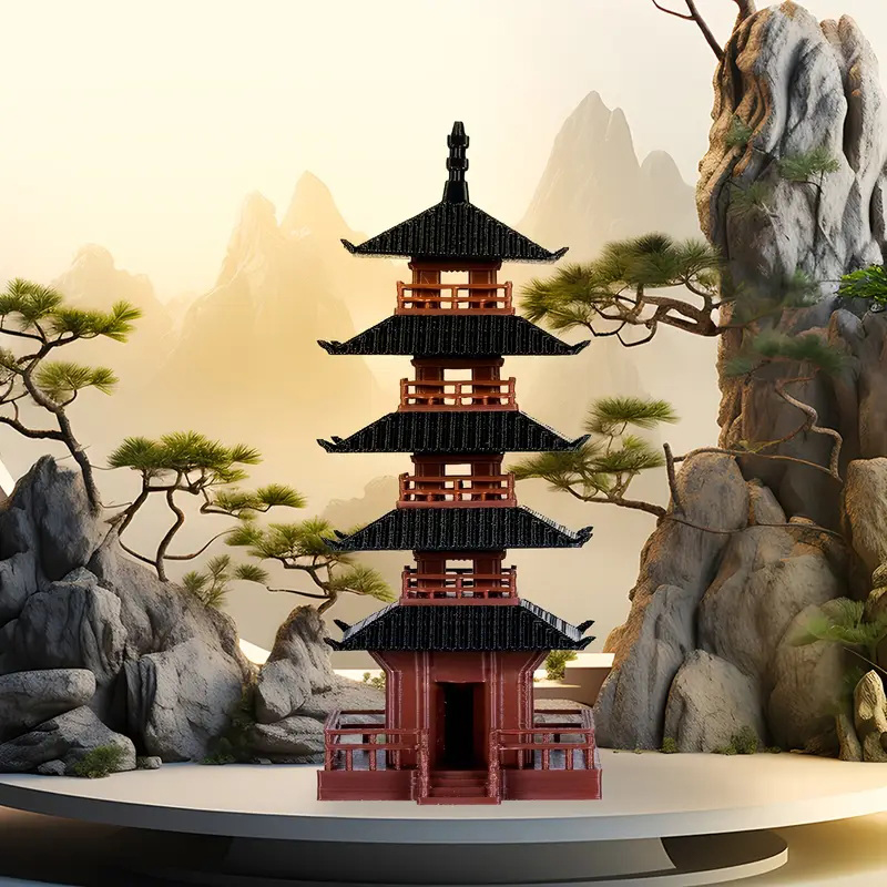 Mini Bonsai Zen Garden - 🛒1Pc Mini Pagoda Statue Chinese Ancient