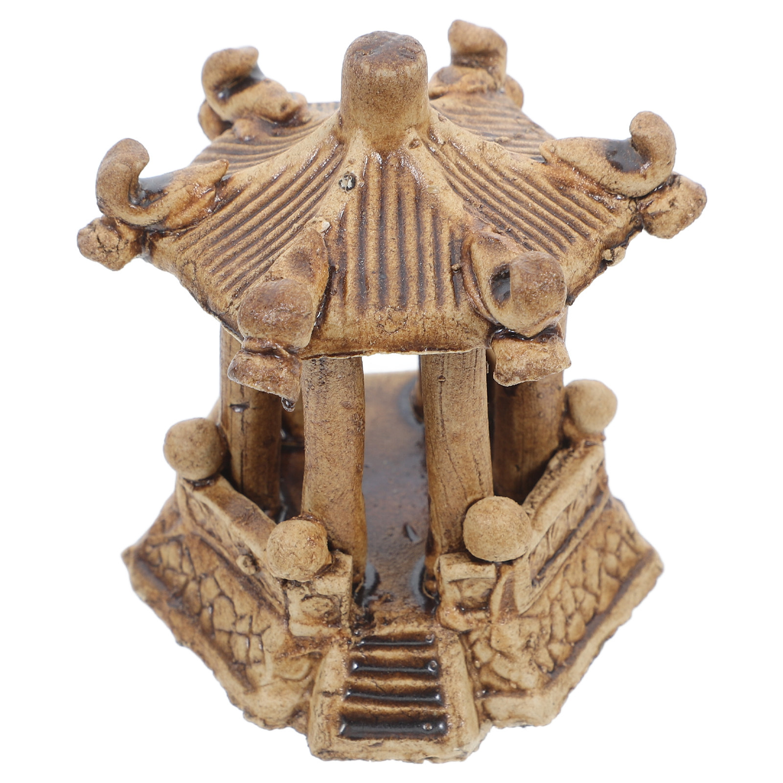 Us Bonsai Garden - Miniature Ceramic Hexagonal Pagoda Statue Bonsai