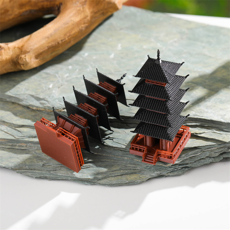 Mini Bonsai Zen Garden - Mini Pagoda Statue Ancient Building Model