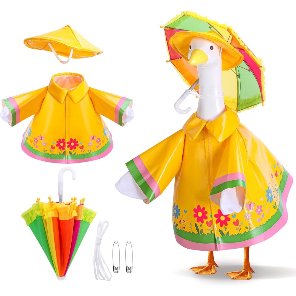Bonsai Garden Ornaments - Cute Porch Goose Raincoat Outfit with