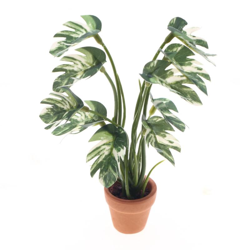 Bonsai Garden Ornaments - New.1PC 1/12 Dollhouse Simulation Monstera Green
