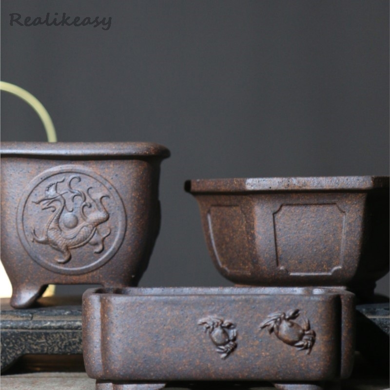 Mini Bonsai Zen Garden - Purple Sand Flower Pot Hexagonal Bonsai