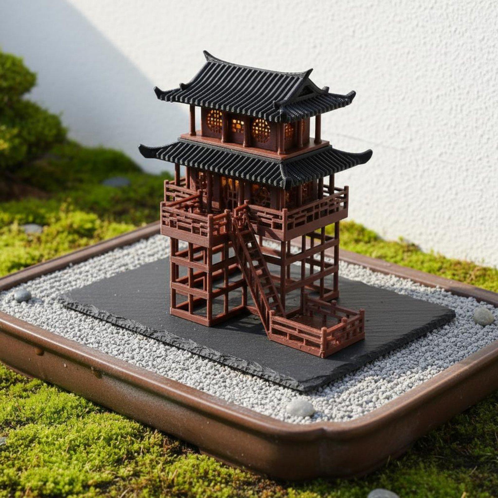 Us Bonsai Garden - Bonsai House Tabletop Plastic Pagoda Mini