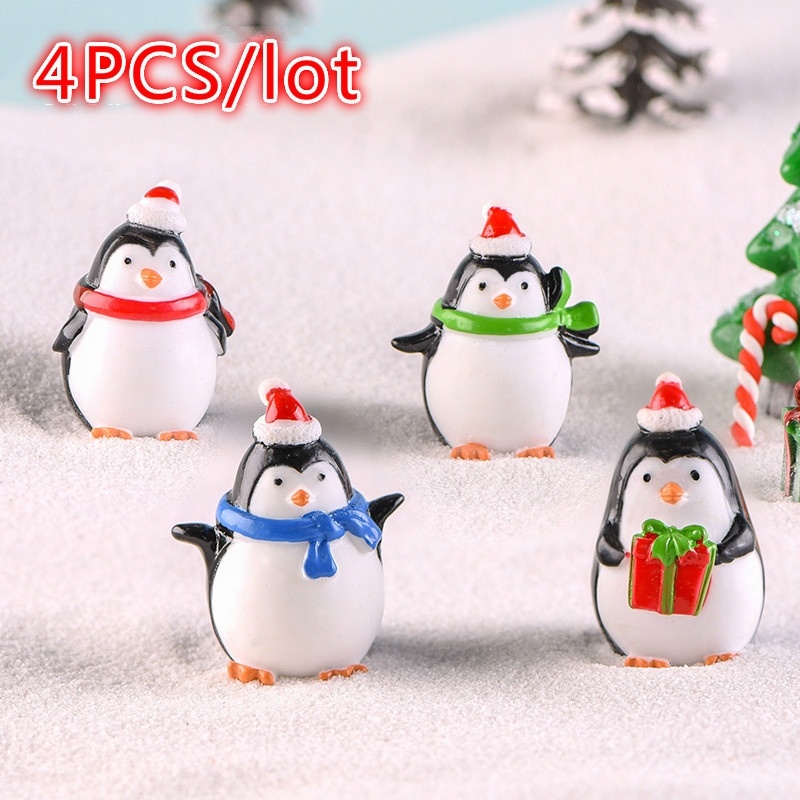 4pcs Mini Resin Penguin Micro  - Bonsai Garden World review and price