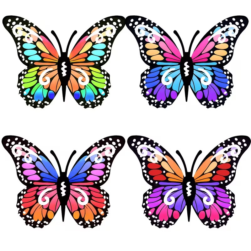 4pcs Colorful metal butterfly  - Bonsai Garden Ornaments review and price