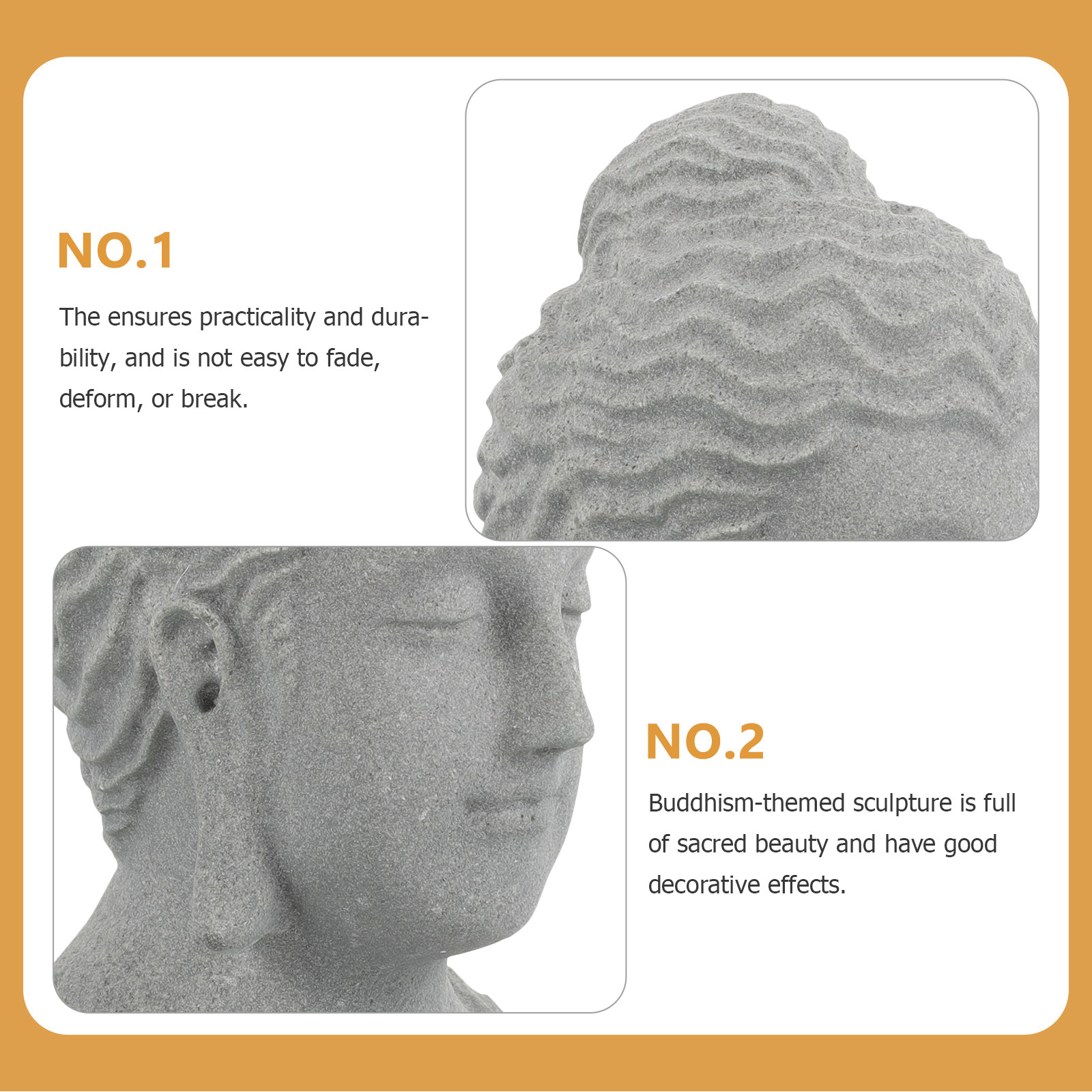 Meditating Buddha Head Statue  - Us Bonsai Garden review and price