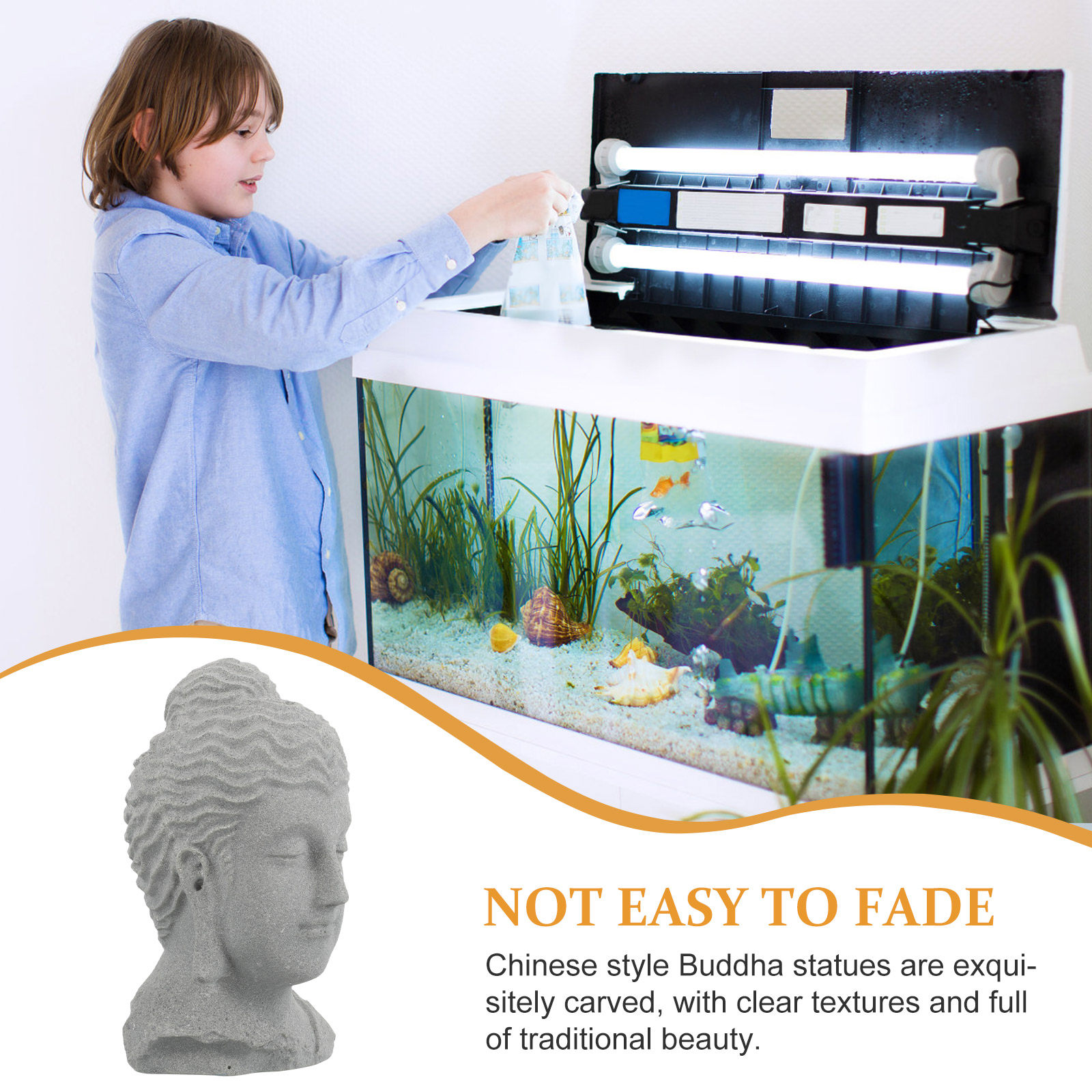 Meditating Buddha Head Statue  - Us Bonsai Garden review and price