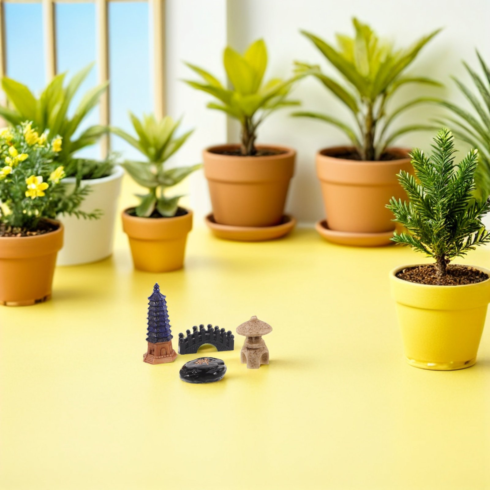 4Pcs Mini Japanese Pagoda Stat - Bonsai Garden Desk review and price