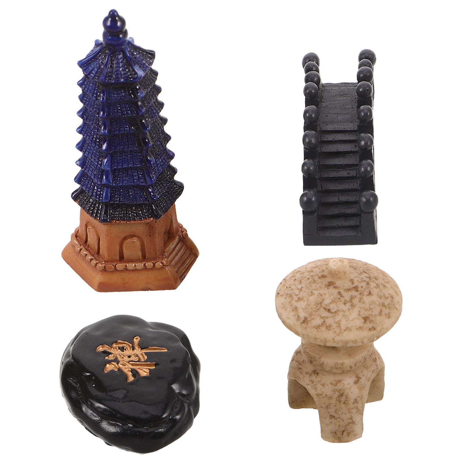 4Pcs Mini Japanese Pagoda Stat - Bonsai Garden Desk review and price