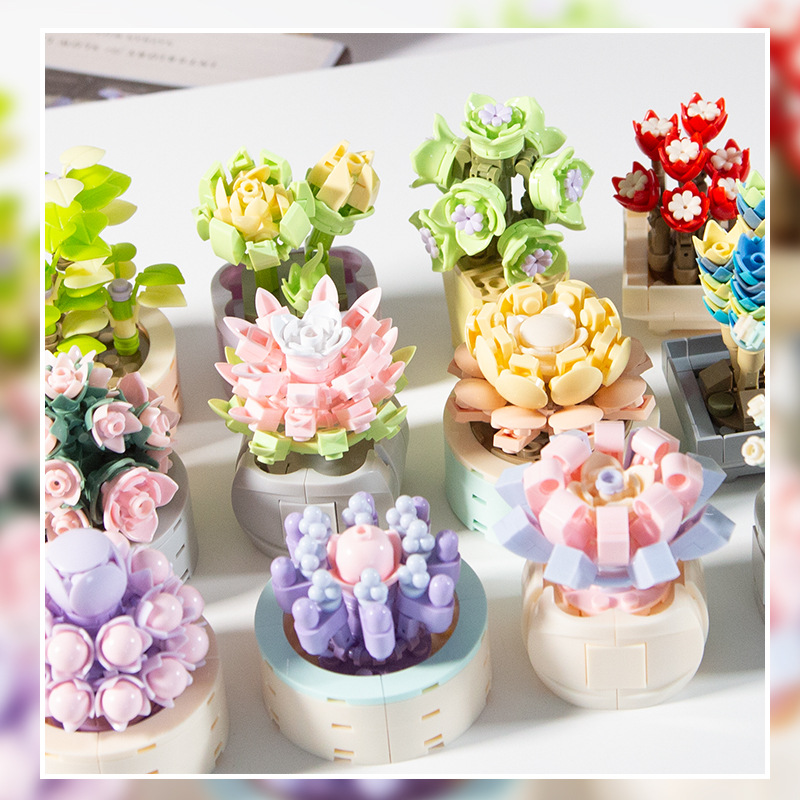 DIY MOC Potted Plants Succulen - Bonsai Garden Lego Set review and price
