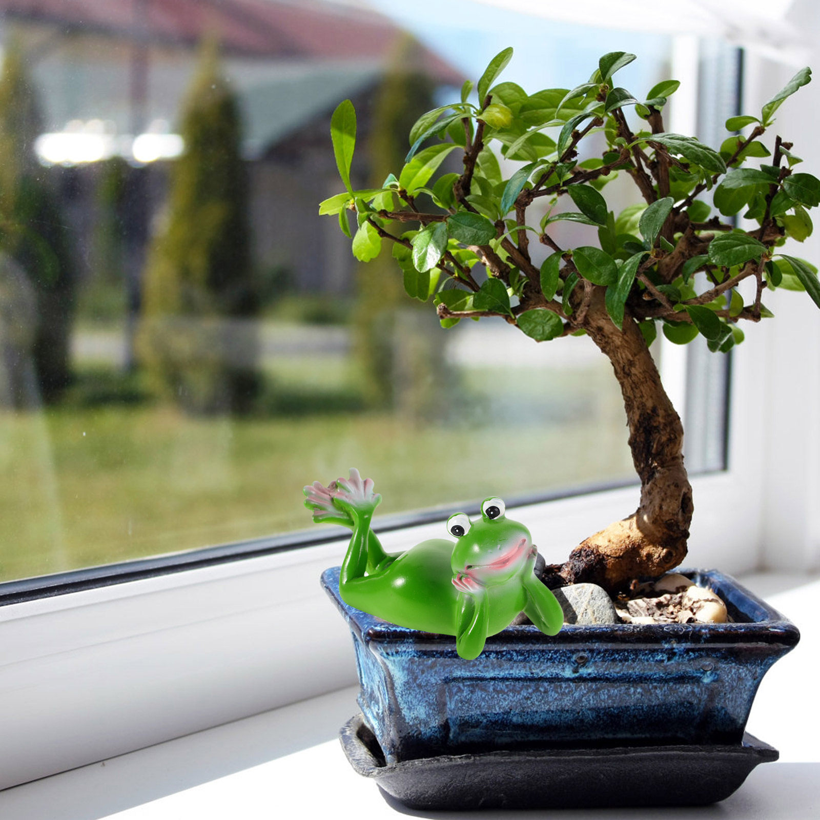 Resin Frog Garden Ornament Cut - Bonsai Garden Desk review and price