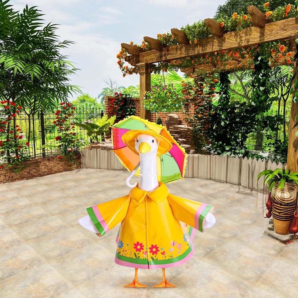 Cute Porch Goose Raincoat Outf - Bonsai Garden Ornaments review and price