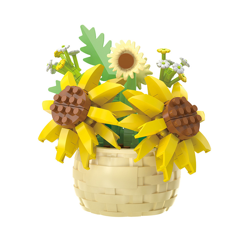 DIY MOC Potted Rose Sunflower  - Bonsai Garden Lego Set review and price